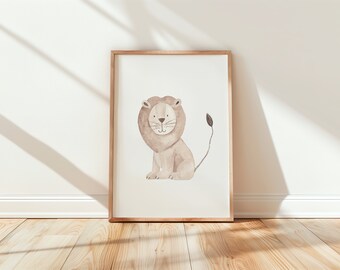 Kinderzimmer Poster Löwe A4 | Poster Löwe Poster Junge Geschenkidee Kinder Geschenk Kindergeburtstag Kinder Poster Löwenposter