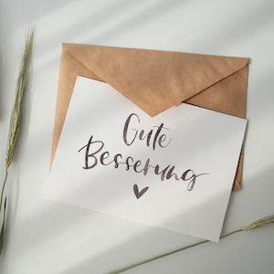 Karte Gute Besserung Karte Genesungswünsche Postkarte Gute Besserung Naturpapier im Format A6