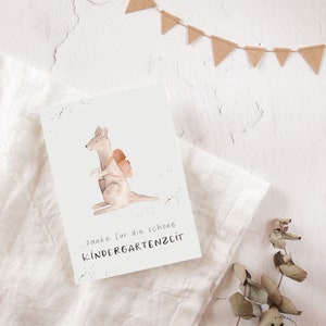 Dankeskarte Kindergartenzeit Kangaroo A6 | Karte Kindergartenabschied Karte Erzieher Erzieherin Karte Schulanfang Karte Einschulung