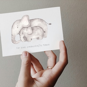 Muttertagskarte Elefant A6 | Karte Muttertag Muttertagsgeschenk Geschenkkarte Mama Geburtstagskarte Mama Karte Mama Geschenk Muttertag