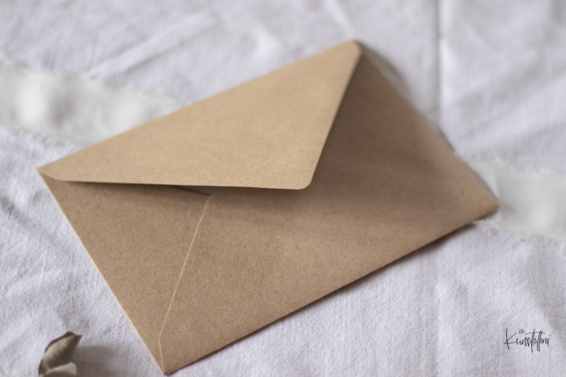 Kraft paper envelope for A6 format cards, card envelope for folded cards image 2