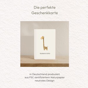 Karte zur Geburt Giraffe A6 Karte Baby Karte Schwangerschaft Willkommen auf der Welt Geschenkkarte zur Geburt Glückwunschkarte Baby Bild 2