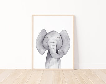 Kinderzimmerposter Elefant im Format A4 | Kinderposter Geschenkidee Kind Geschenk Kind Geschenkidee zur Geburt Geschenk Baby Tierposter