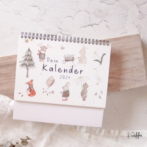 Votre calendrier de bureau 2024 Calendrier familial 2024 Cadeau de Pâques enfant Planificateur familial Calendrier pour enfants Planificateur de table Cadeau enfants image 2