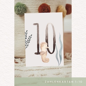 Karte zehnter Geburtstag // Karte Kindergeburtstag // Geschenkkarte Kind Kindergeburtstagskarte // Zahlenkarte // 10. Geburtstagskarte