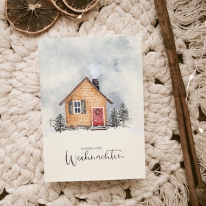 Weihnachtskarte Winterhaus