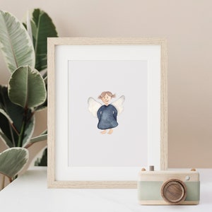 Kinderzimmerposter Schutzengel A5 | Schutzengel Geschenkidee Taufe Geschenk Kind Ostern Kinderposter Kindergeburtstaggeschenk