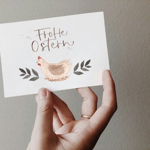 Karte zu Ostern, Osterkarte mit Huhn, Osterkarte Kinder, Kinderkarte Ostern, Ostergeschenk, Geschenk Ostern Kind, Geschenkidee Ostern
