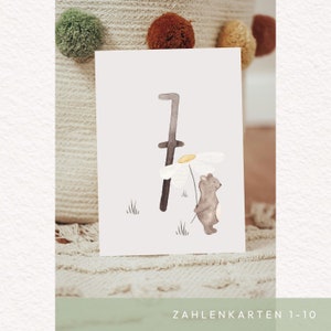 Karte siebter Geburtstag A6,  Karte Kind Karte Kindergeburtstag Geschenkkarte Kind Kindergeburtstagskarte Zahlenkarte 7. Geburtstagskarte
