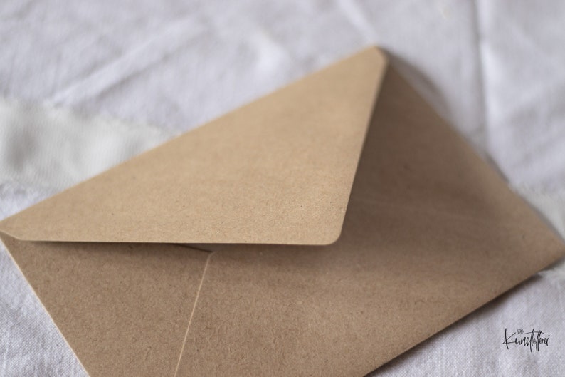 Kraft paper envelope for A6 format cards, card envelope for folded cards image 1