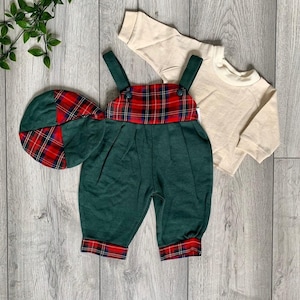 Tartan Baby Romper Set, Quirky Baby Clothing Tartan Baby Clothes, Vintage Baby Clothes, Unisex Preppy Baby Romper