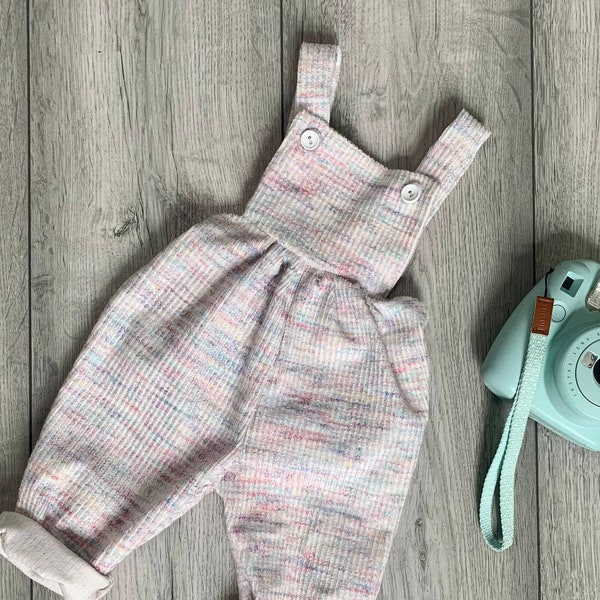 Retro Corduroy Baby Romper, Multi-coloured Pastel Corduroy Overalls, Vintage Material, Retro Baby Clothes