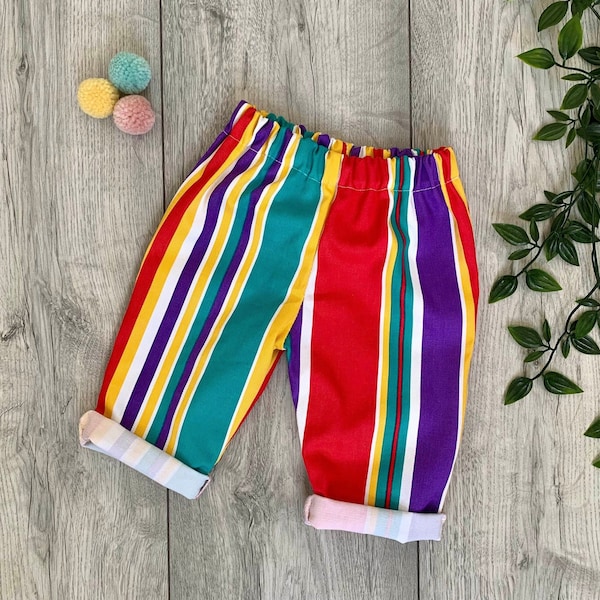 Retro Baby Trousers, Boho Vintage Baby Pants, Quirky Baby Clothes, Floral, Aztec, Striped Baby Clothes, Cotton Baby Clothes