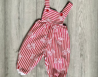 Preppy Candy Baby Romper, Unisex Baby Overalls, Vintage Baby Clothes, Cotton Overalls, Quirky Summer Baby Clothes