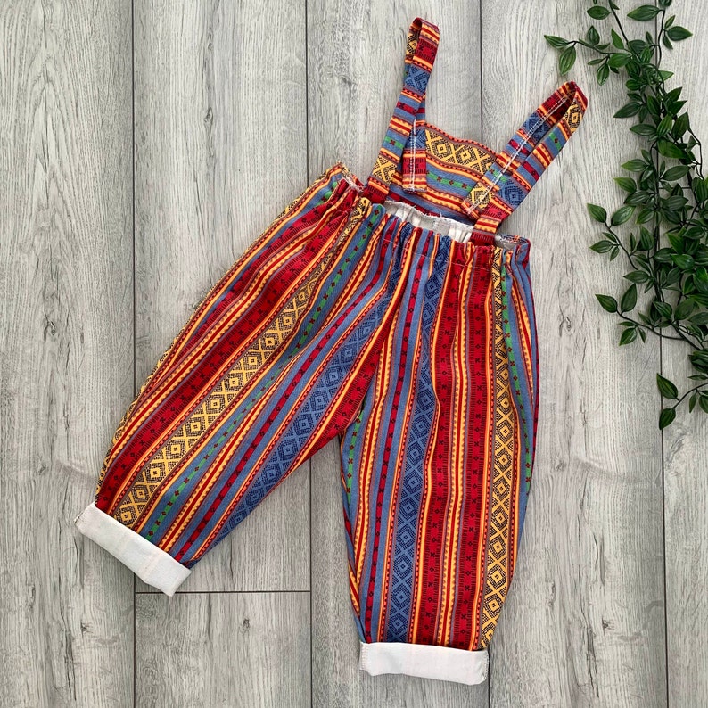 Cute Baby Overalls Retro Boho Vintage Quirky Denim Striped Baby Romper Unisex Design SummerWinter