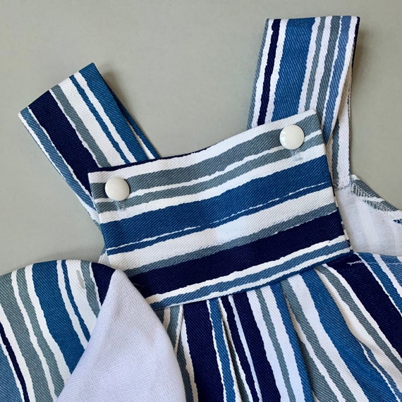 Blue striped baby romper, nautical baby clothes, … - image 6