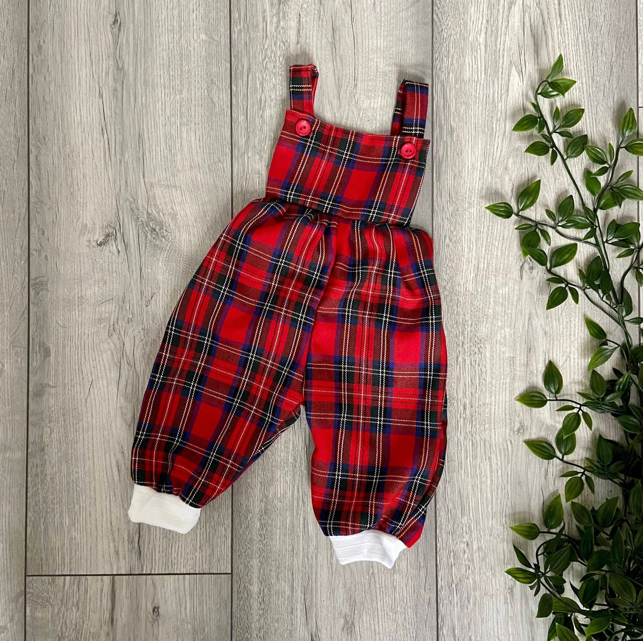 Classic Scottish Tartan Baby Romper Red Tartan Vintage Etsy