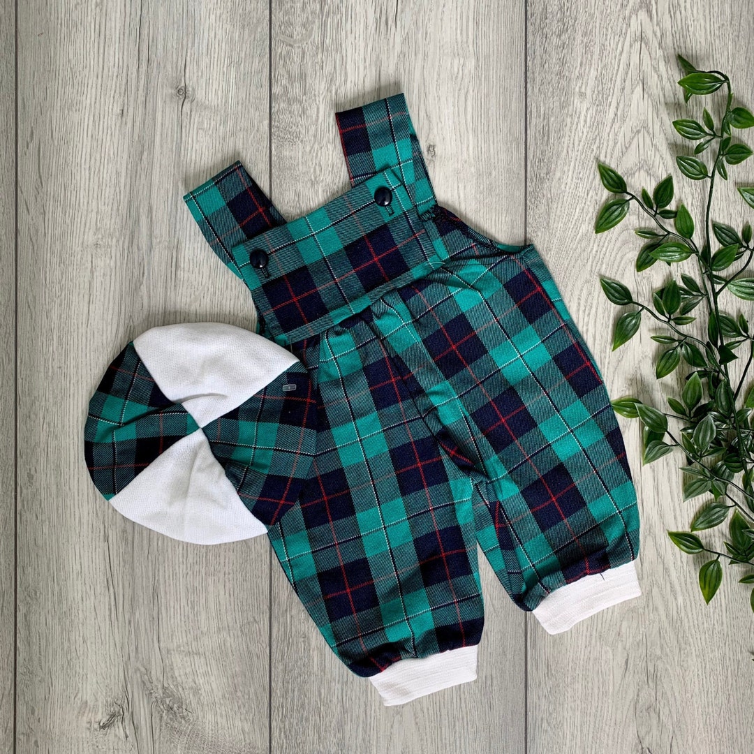 【Maison Marelle】Romper Tartanvert kaki MaisonMarelle Romper Tartanvert kaki 18m Plaid Romper Suit