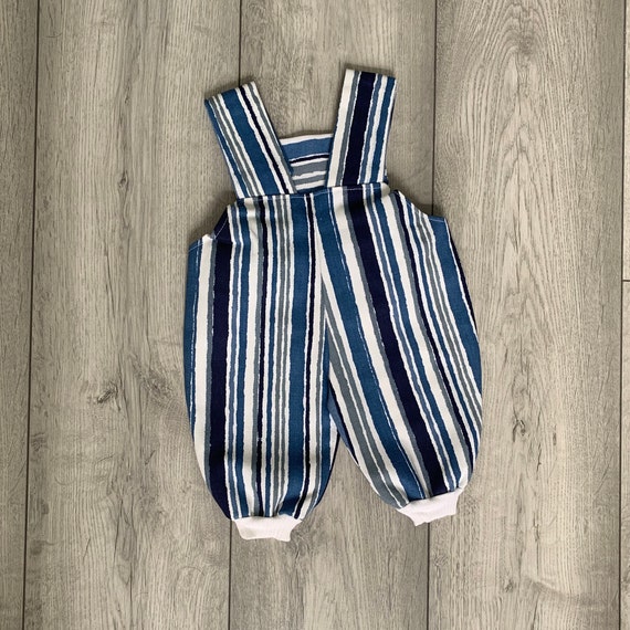 Blue striped baby romper, nautical baby clothes, … - image 3