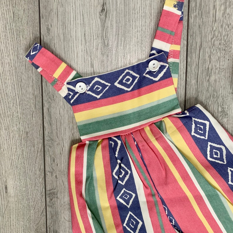 Cute Baby Overalls Retro Boho Vintage Quirky Denim Striped Baby Romper Unisex Design SummerWinter