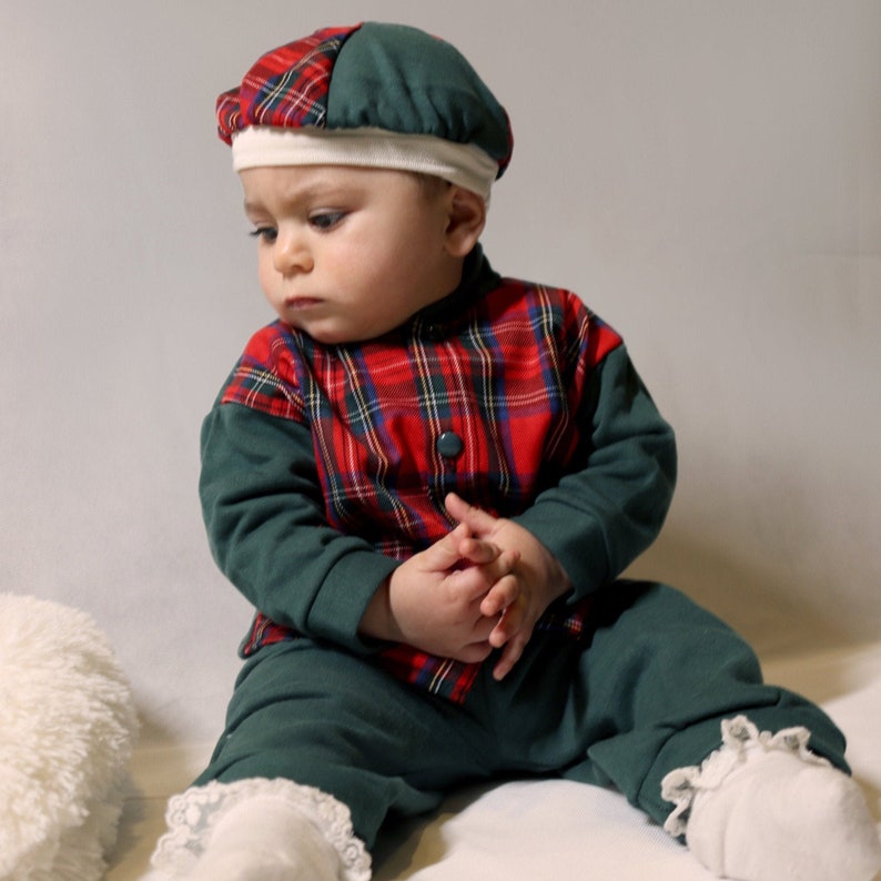 Scottish Tartan Baby Set Vintage Baby Clothes Baby Sweater Etsy