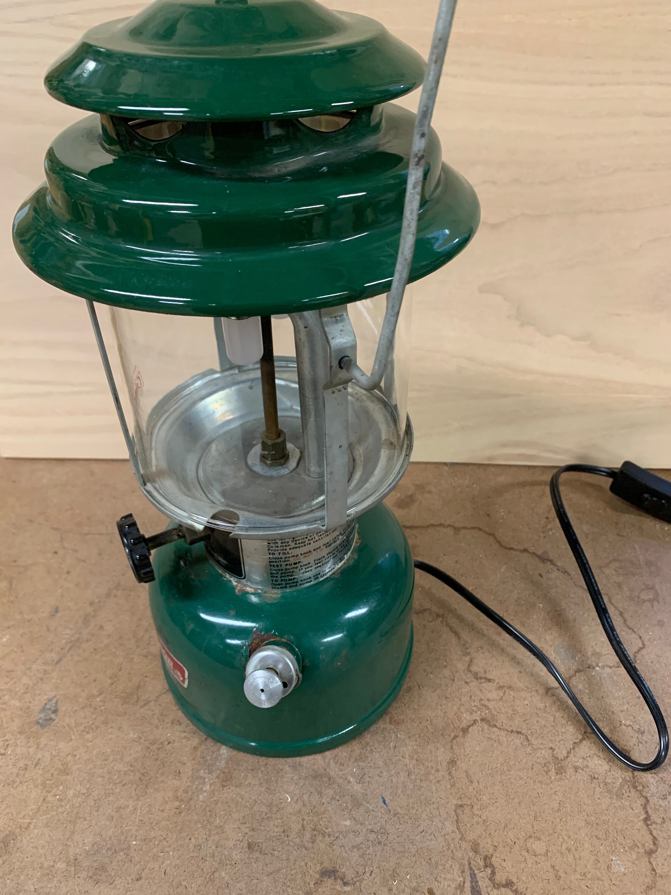 Lámpara Coleman Rústica Electrificada Etsy