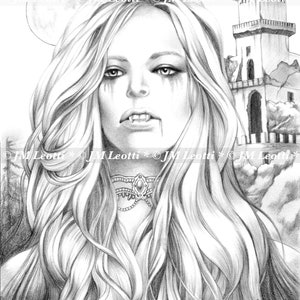 Grayscale Vampire Adult Coloring Page First Feed Printable - Etsy