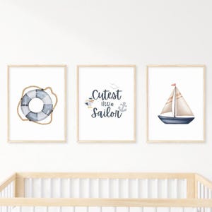 Nautical Nursery Wall Art (Set of 3 Digital Prints) | Ocean-Themed Room Decor | Instant Download | Playroom | Digital