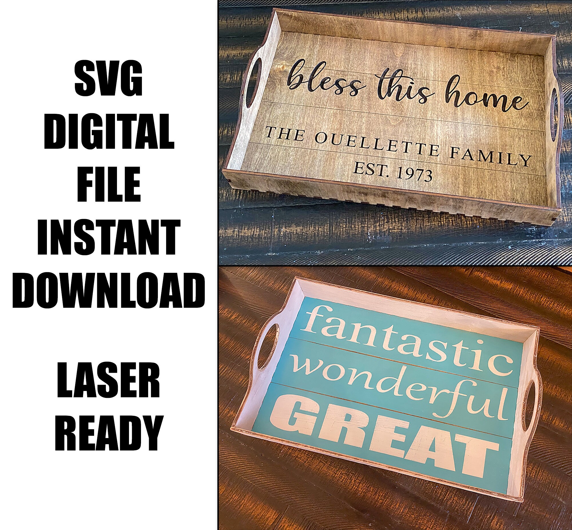 Simple Serving Tray SVG Laser Cut Files for Laser Etsy UK