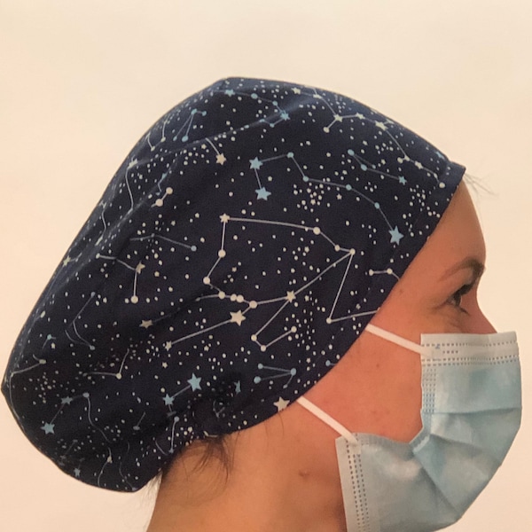 Surgical Theatre scrub hats/caps Constellation / Galaxy Print Doctors Nurses ODP Anesthetist Midwife Dentist Vet Cook