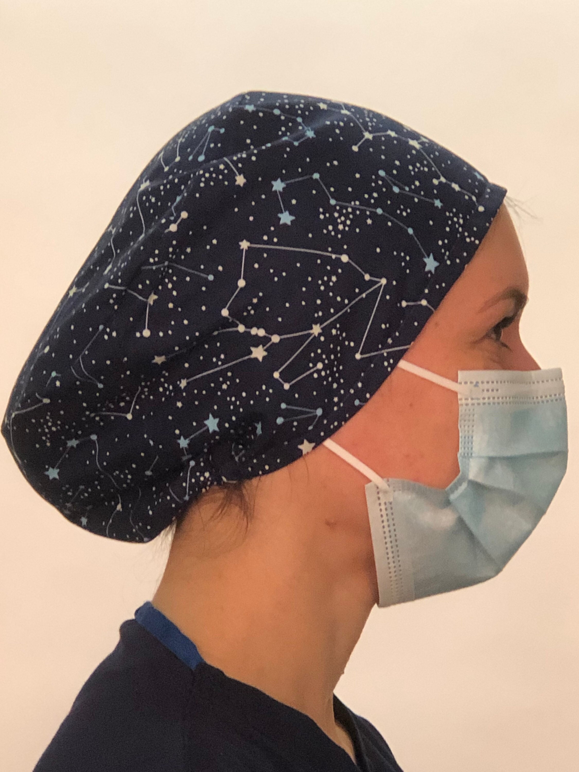 Theatre scrub hats/caps Constellation / Galaxy Print Doctors Nurses ODP Anesthetist Midwife Dentist Vet Cook