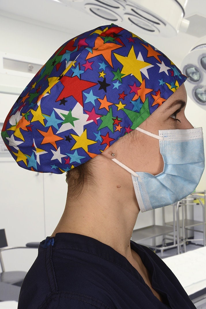 Surgical Theatre Scrub Hats Star Print 