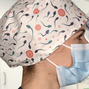 Theatre  scrub hats Caps sperm & Ova obstetrician gynaecologist surgical doctors nurses midwife ODP Anaesthetist vet Fertility