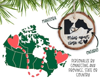 Long Distance Relationship Gifts, Long Distance Boyfriend Gift, Rustic Wood Slice Ornament, Top Sellers Under 20 Dollars, Cadeau de Noel