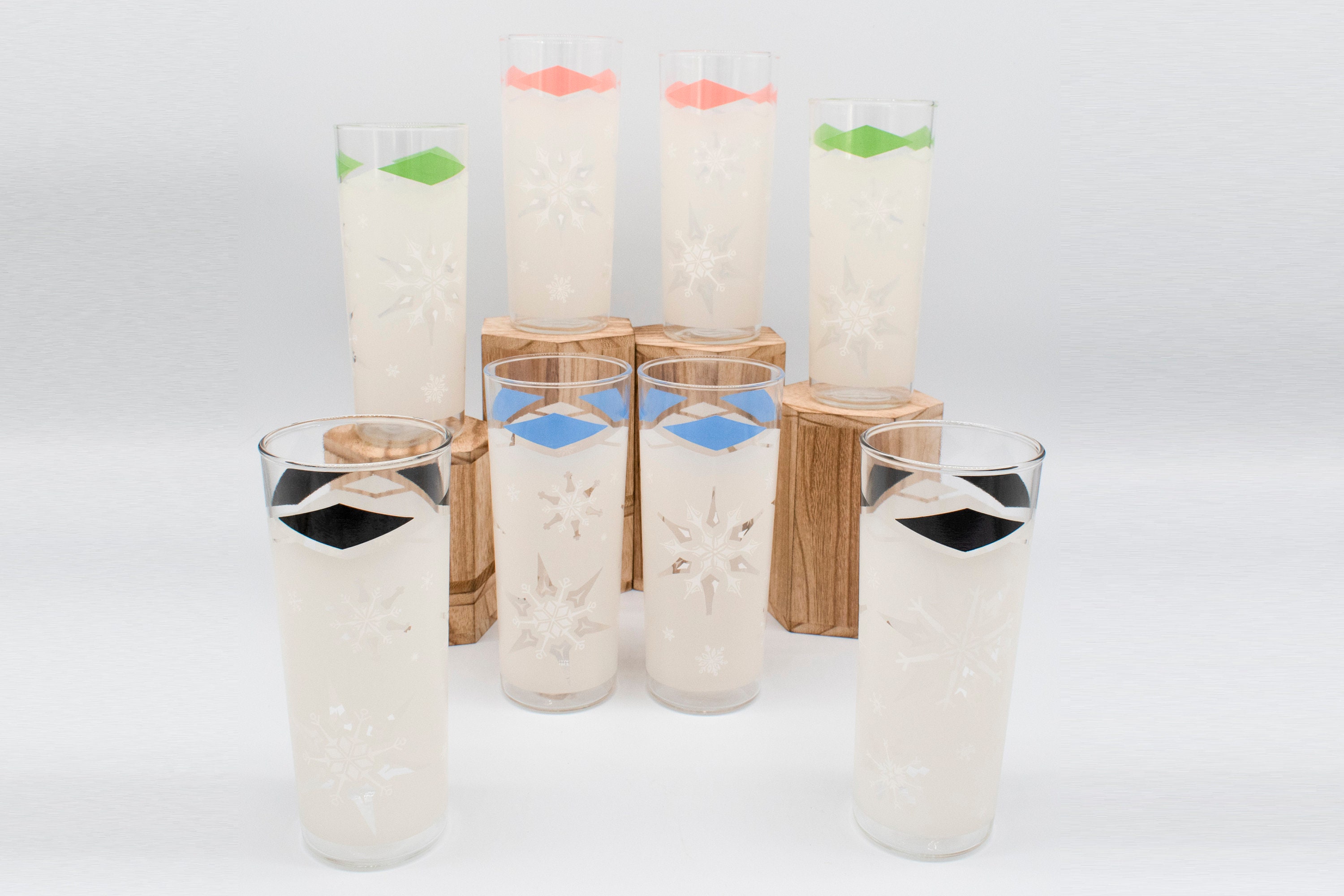 Anchor Hocking Frosted Collins Glasses With Snowflakes and Etsy