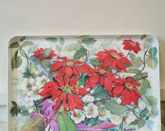 Poinsettia Floral Design by Mariangela Ascorti Melamine Tray Melplus Italy Vintage, props