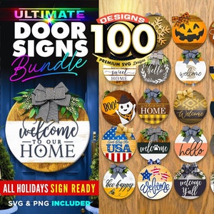 100 Door Signs MEGA Bundle | Best Seller | All year SVG