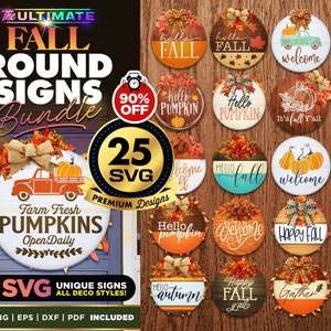 25 Lot d'accroche-portes AUTOMNE, vol. 1 | Meilleure vente | Lot de plaques de bienvenue