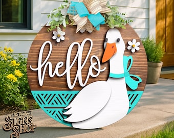 Goose Door Hanger SVG: Laser Cut File, Funny Porch Sign