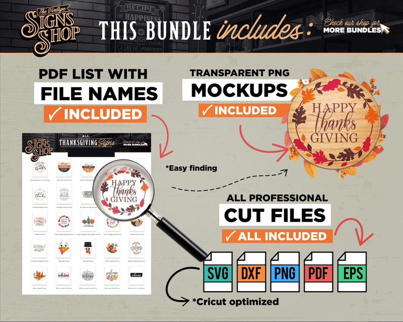 25 ThanksGiving Round Signs Bundle SVG BEST SELLER image 4