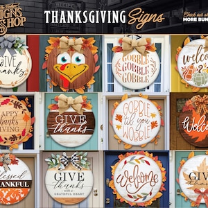 25 ThanksGiving Round Signs Bundle SVG BEST SELLER image 3