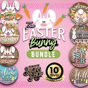 Osterhase Türschild Bündel | SVG Bestseller Bundle | Ostern Türhänger