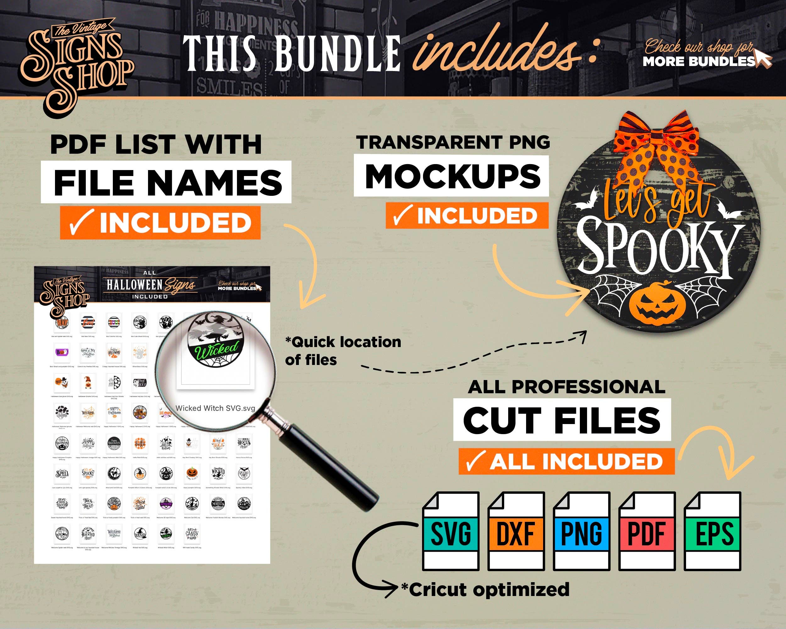 60 Halloween Door Sign SVG Bundle: Spooky Porch Decor (digital Download ...