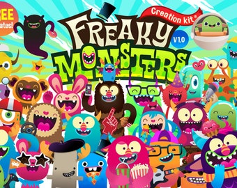 Freaky Monster Creation Kit (Illustrator Vectors)