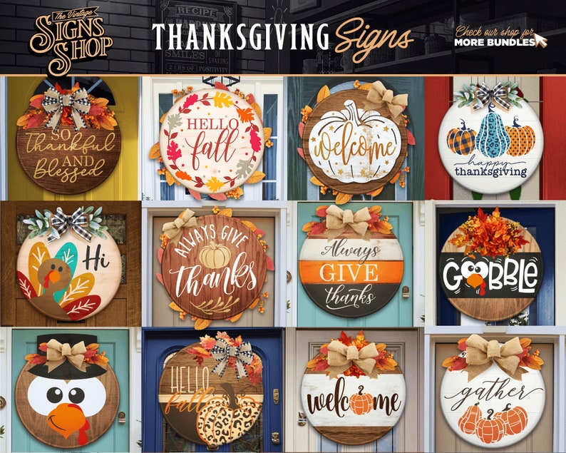 25 ThanksGiving Round Signs Bundle SVG BEST SELLER image 2