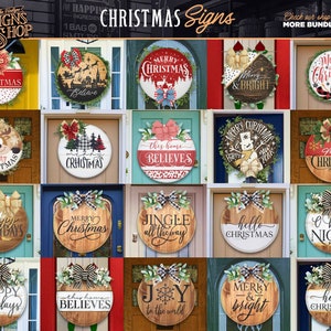 100 Weihnachten Türschild SVG Bundle: Urlaub Willkommensschilder (Digitaler Download) Bild 7