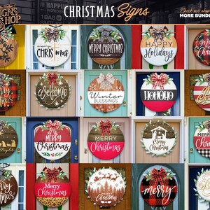 100 Weihnachten Türschild SVG Bundle: Urlaub Willkommensschilder (Digitaler Download) Bild 5