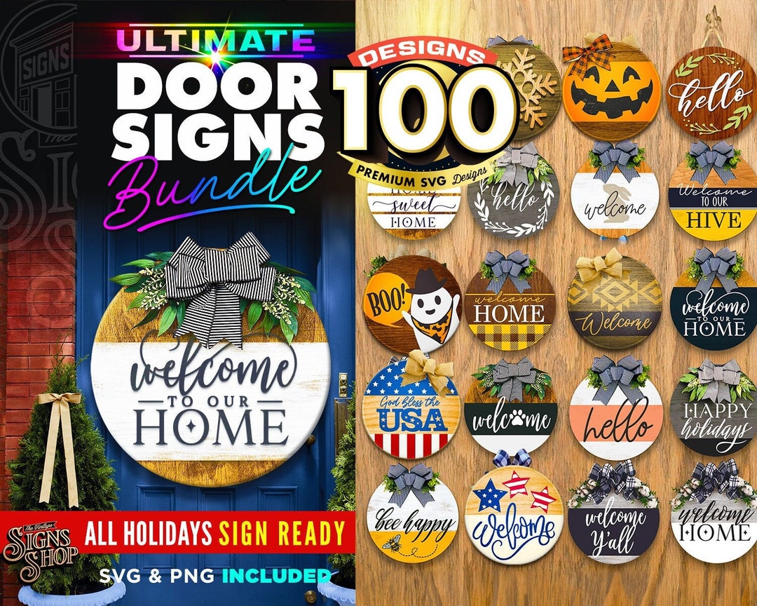 100 Door Hanger SVG Mega Bundle: All Year Designs (digital Download) - Etsy