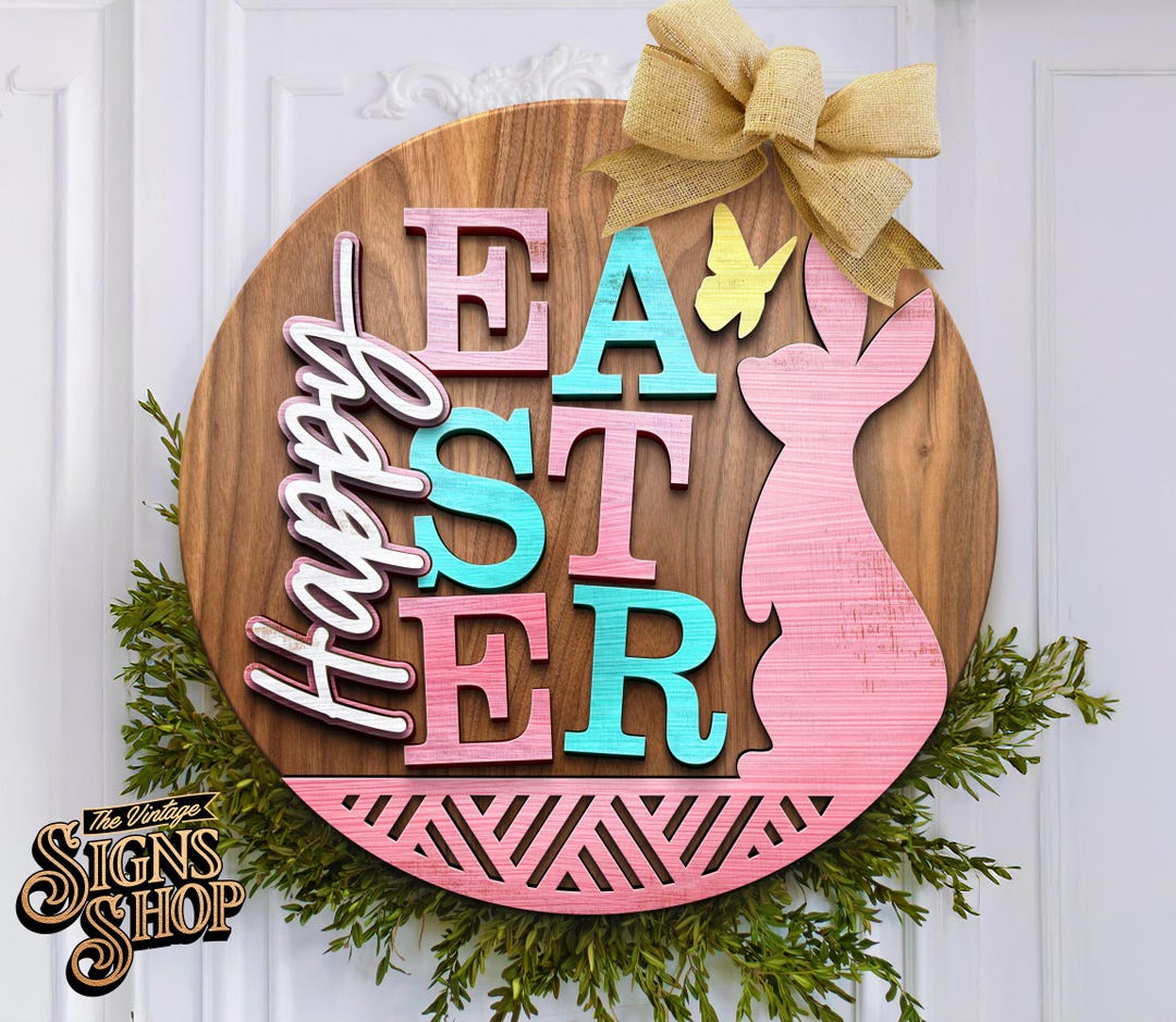 Easter Bunny Door Hanger SVG: Laser Cut File (digital Download) - Etsy