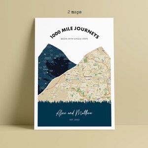 Custom Couples Travel Map Framed Print Anniversary Gift Wedding Present